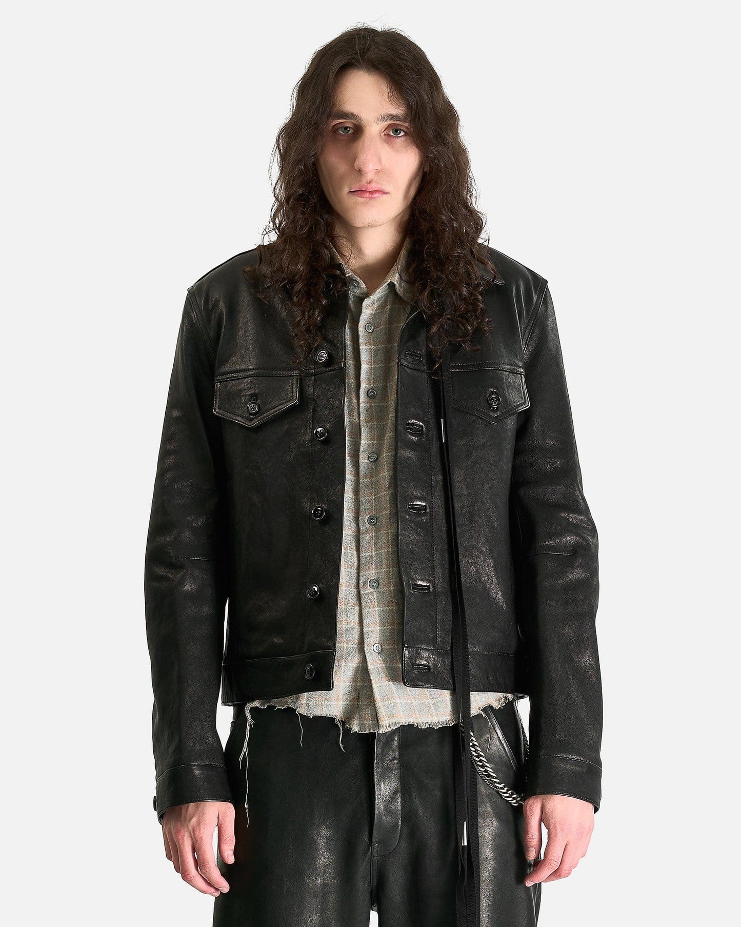 Ann Demeulemeester Men's Jackets Erbe Fitted Trucker Jacket in Black
