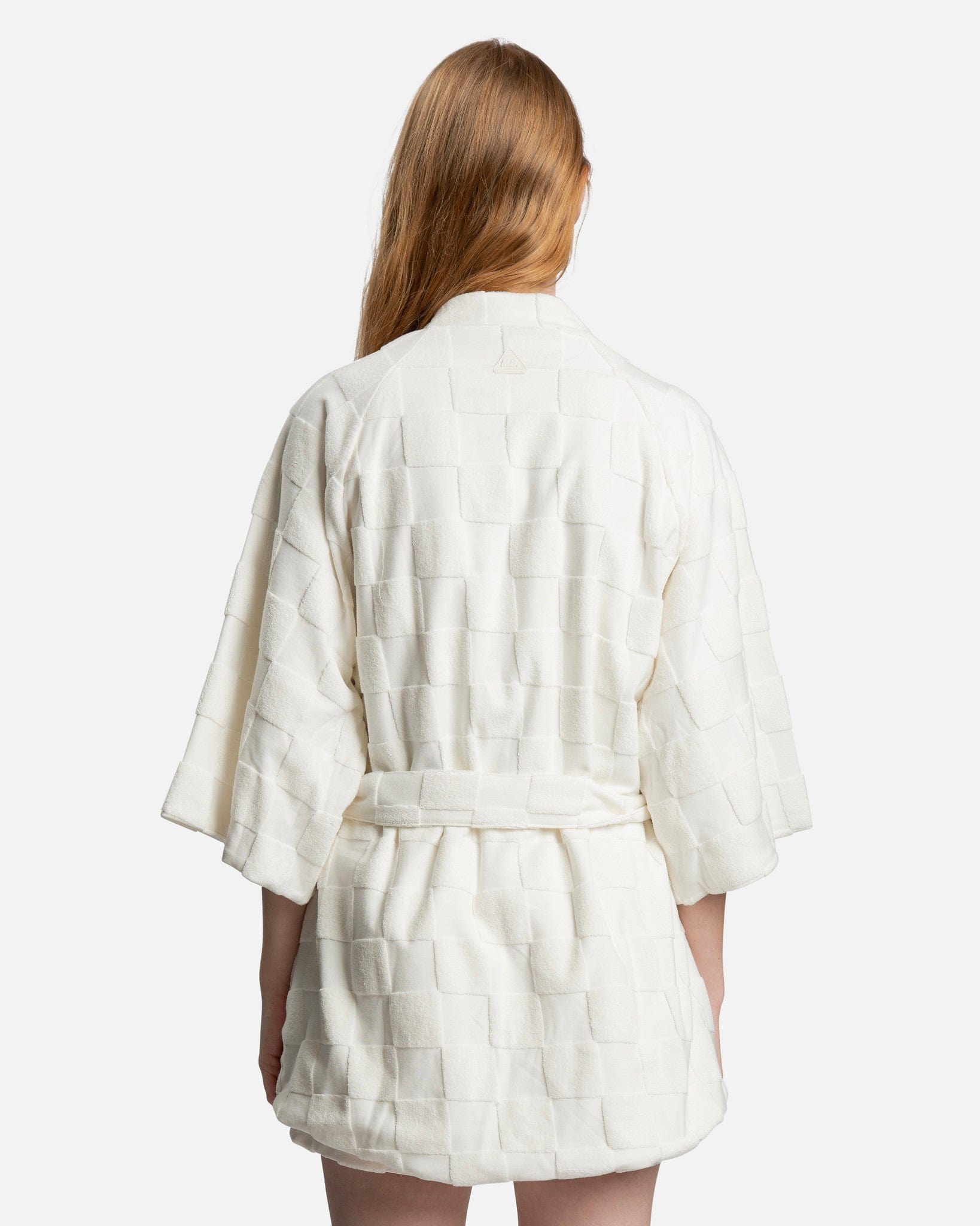 Melody Ehsani Women Tops Estelle Terrycloth Check Robe in Butter