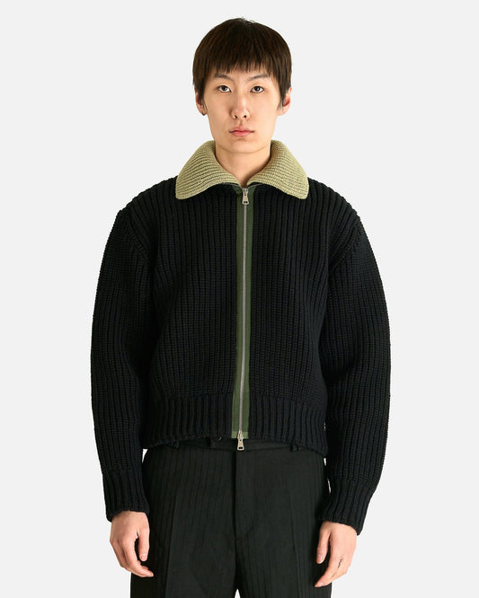 NAMACHEKO Men Sweaters Evan Zip Cardigan in Black