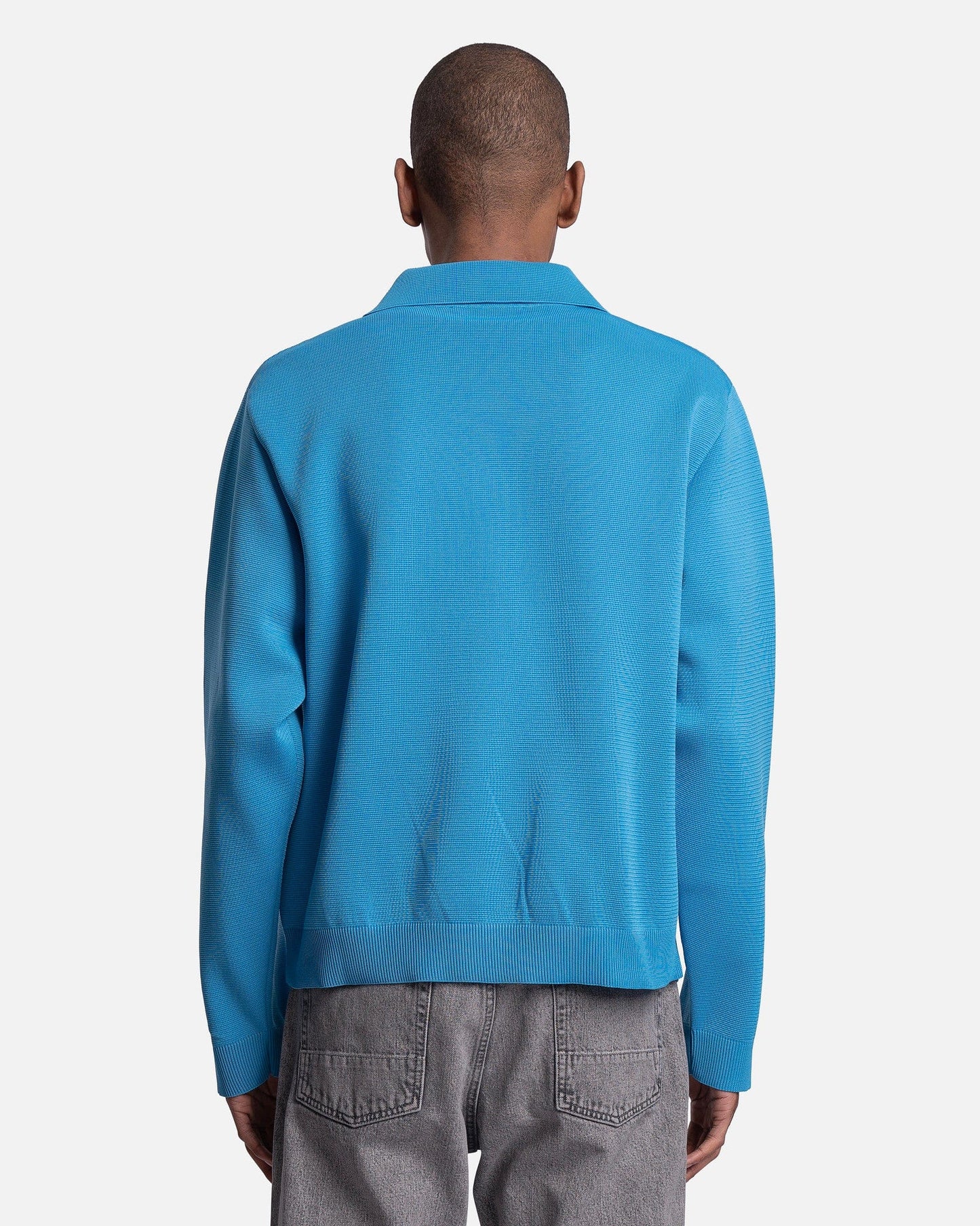 Our Legacy Men's Shirts Evening Polo in Circuit Blue Performance Poly