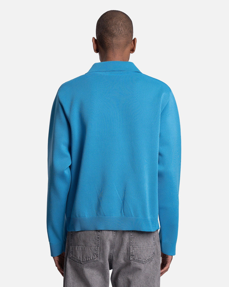 Our Legacy Men's Shirts Evening Polo in Circuit Blue Performance Poly