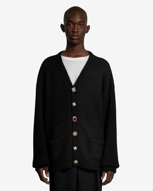 VETEMENTS Men Sweaters Fancy Button Cardigan in Black