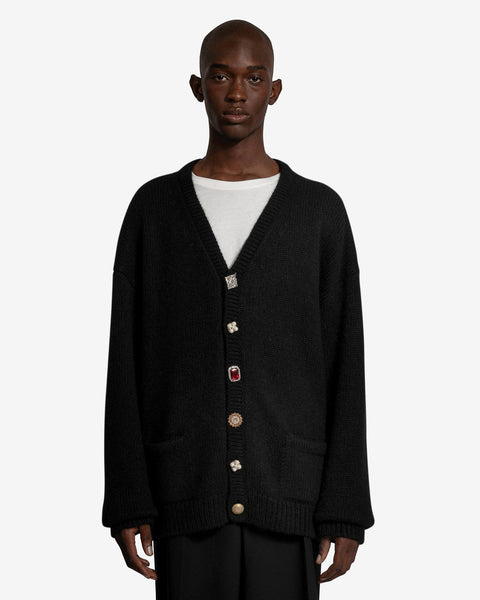 VETEMENTS カーディガン ブラック fancy-button-cardigan-in-black