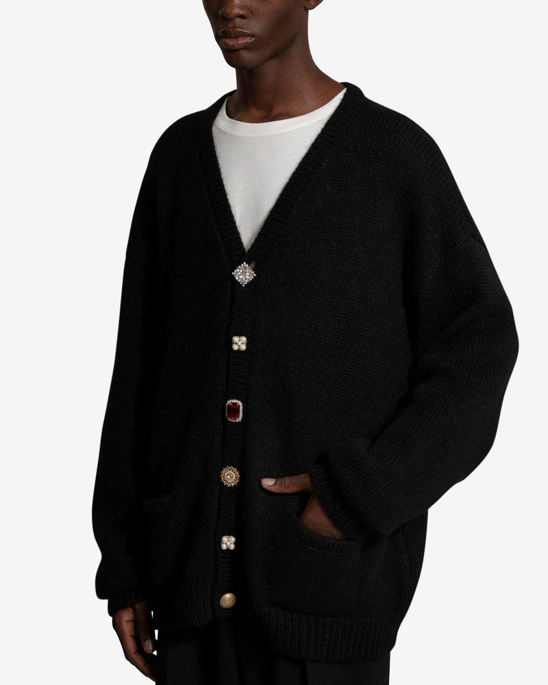 VETEMENTS Men Sweaters Fancy Button Cardigan in Black