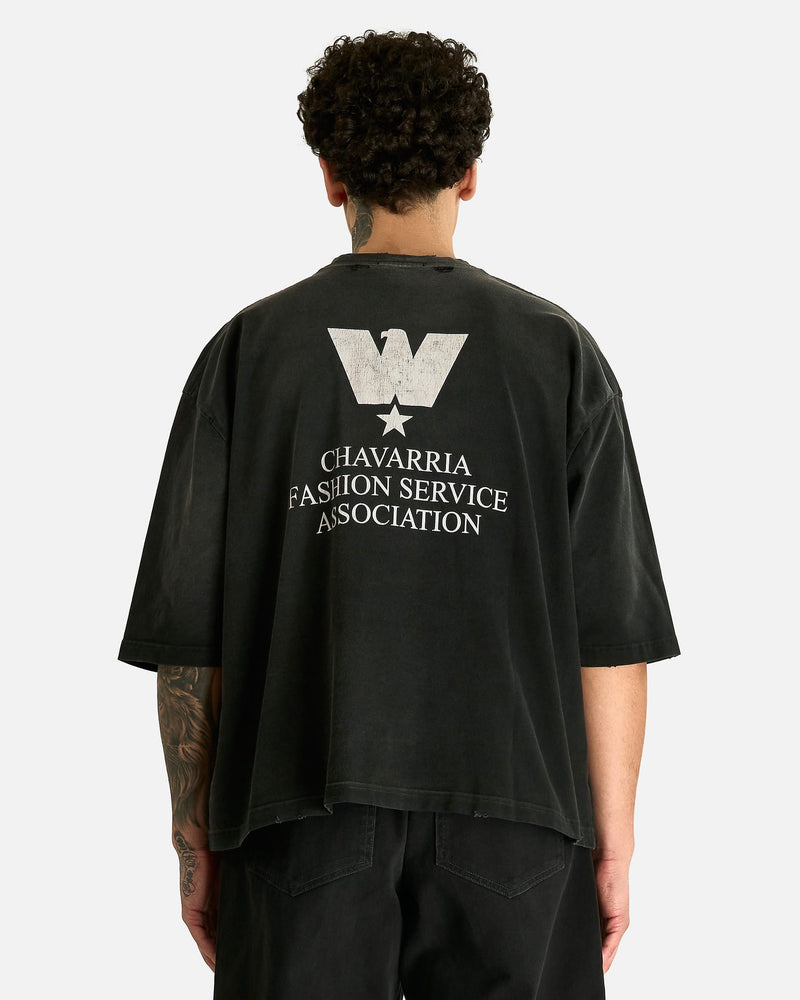 Willy Chavarria Men's T-shirts Fashion Service Association Buffalo Tee in Black