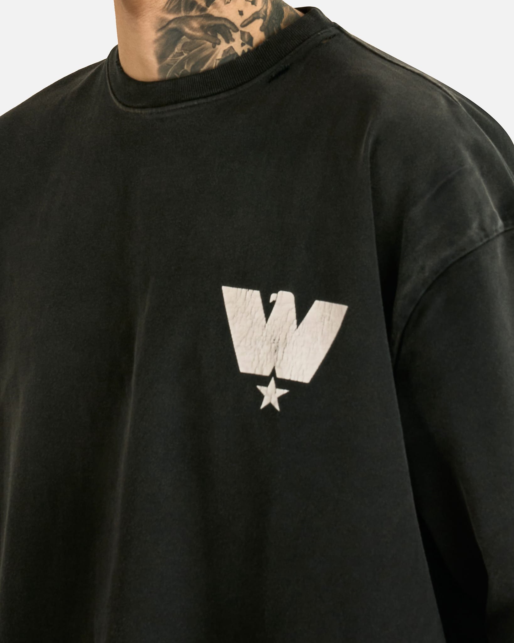 Willy Chavarria Men's T-shirts Fashion Service Association Buffalo Tee in Black