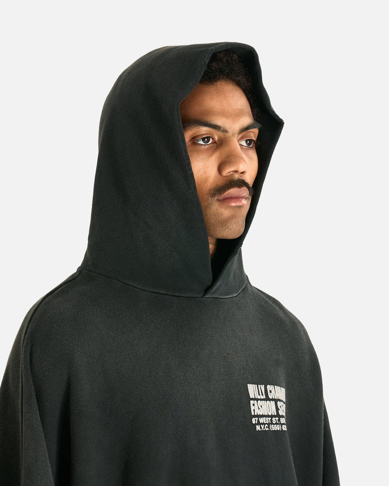 Willy Chavarria Men's Sweatshirts Fashion Services Hooligan Hoodie in Black