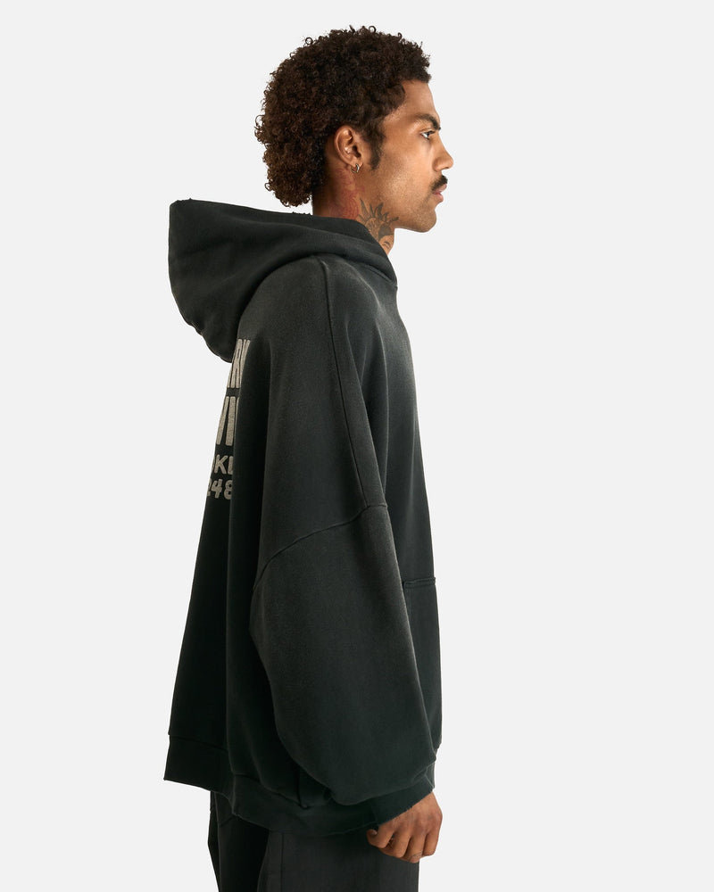 Willy Chavarria Men's Sweatshirts Fashion Services Hooligan Hoodie in Black