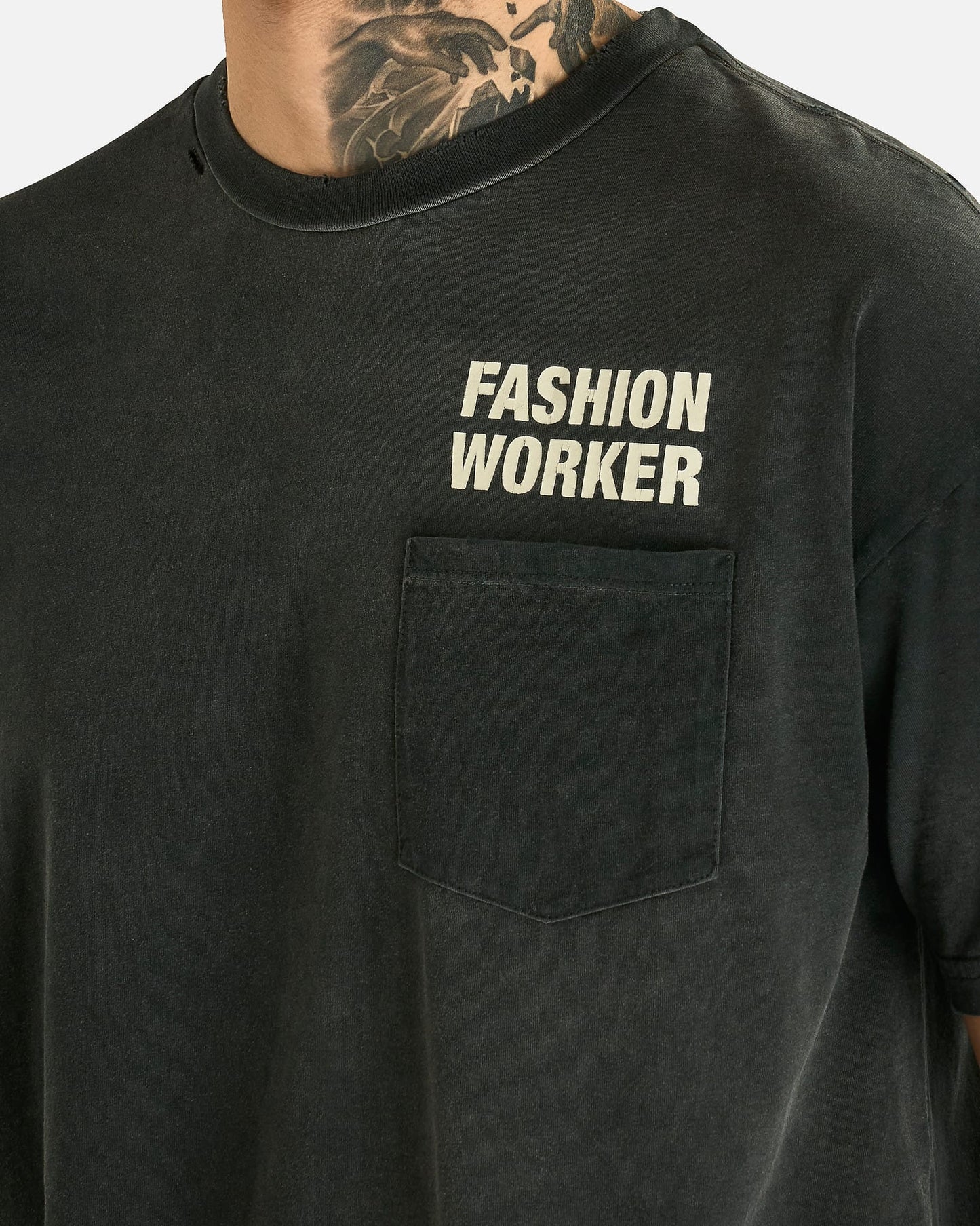 Willy Chavarria Men's T-shirts Fashion Worker Easy Tee in Black