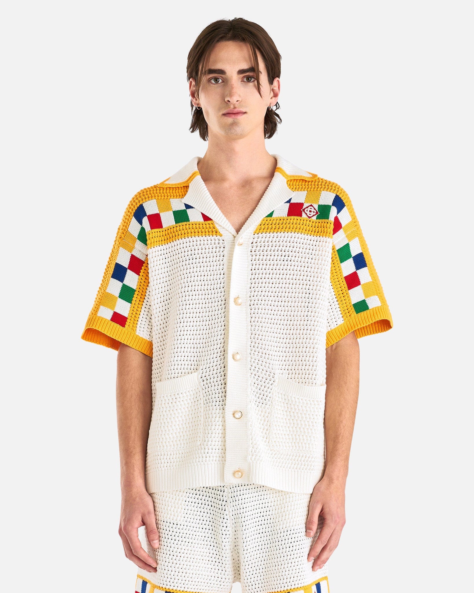 新品 CVTVLIST カタリスト MOHAIR CHECK SHIRT 2 Faux Crochet Shirt in White/Multi – SVRN