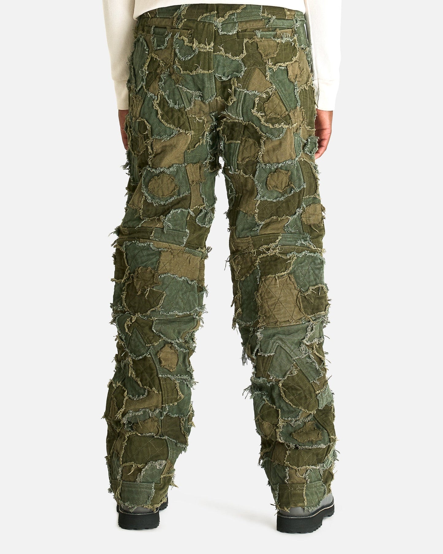 Who Decides War Men's Jeans Field Camo Moto Pants in Olive