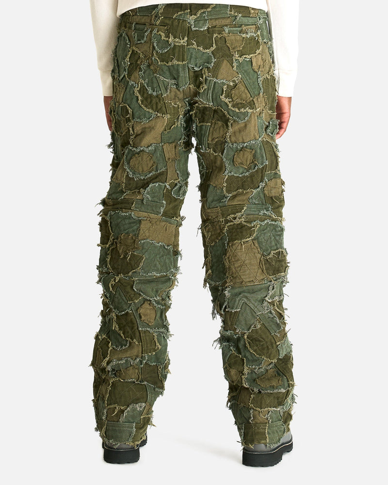 Who Decides War Men's Jeans Field Camo Moto Pants in Olive