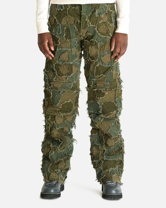 Who Decides War Men's Jeans Field Camo Moto Pants in Olive