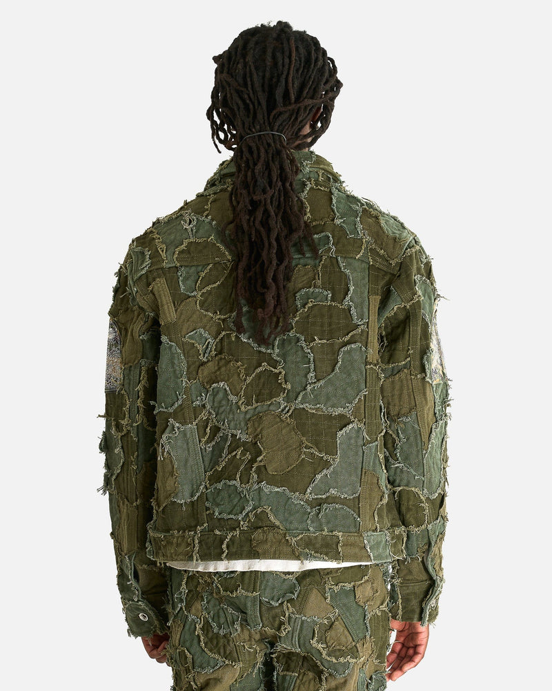 Who Decides War Men's Jackets Field Camo Trucker Jacket in Olive