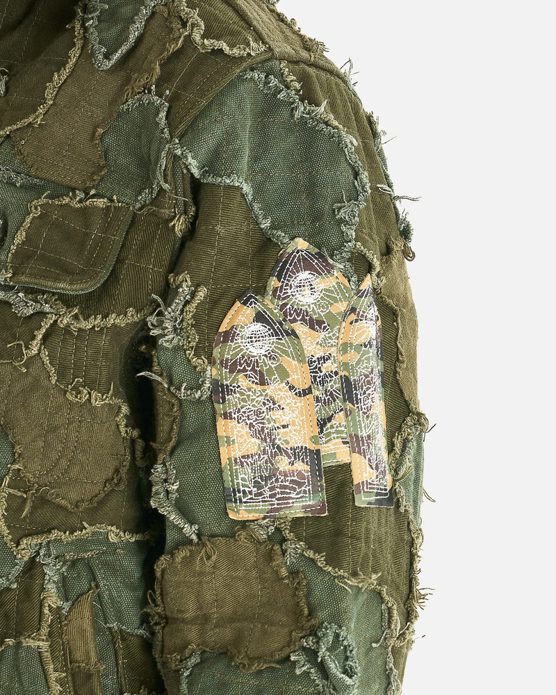 Who Decides War Men's Jackets Field Camo Trucker Jacket in Olive