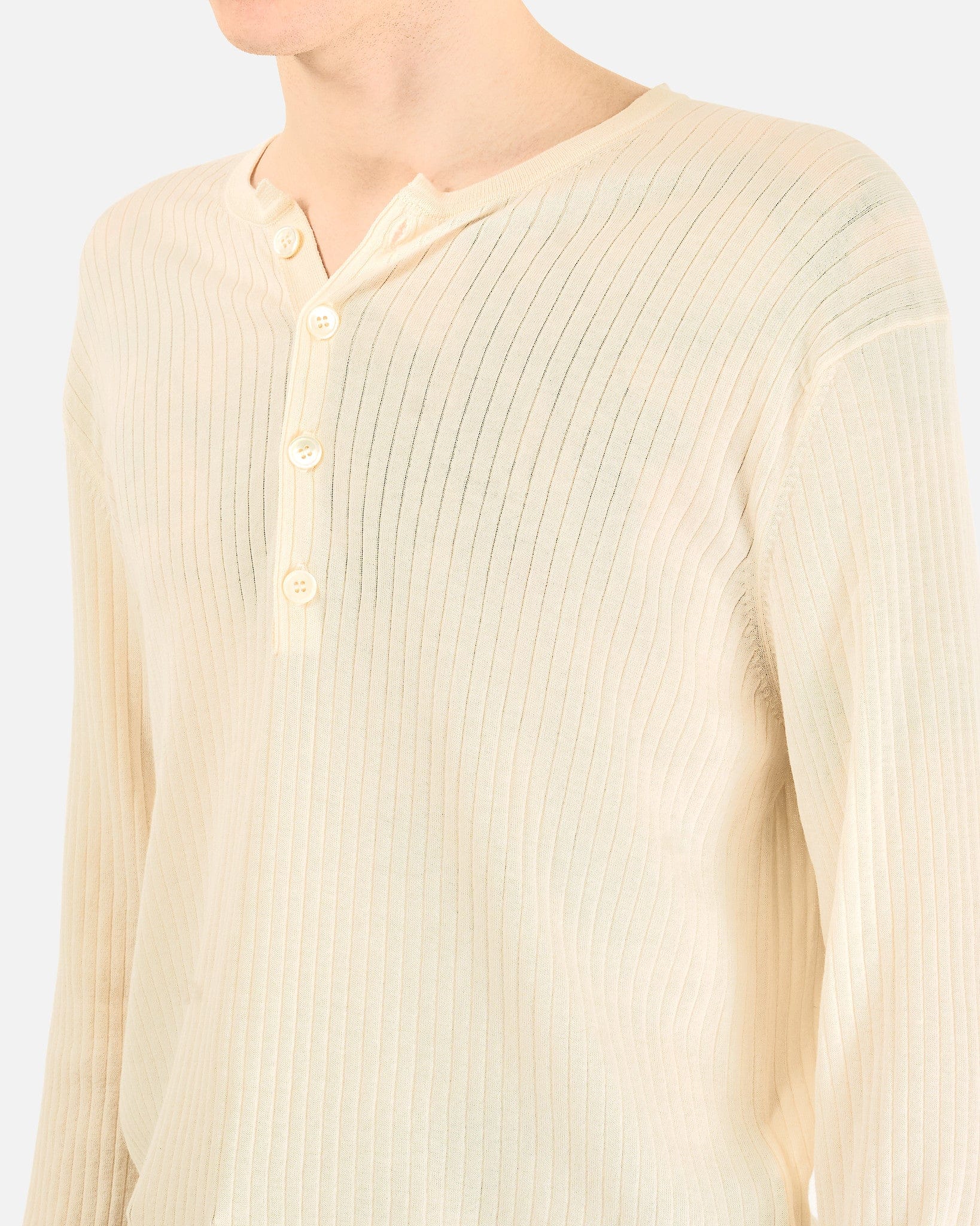 Our Legacy Men's Shirts Fine Henley in Ivory