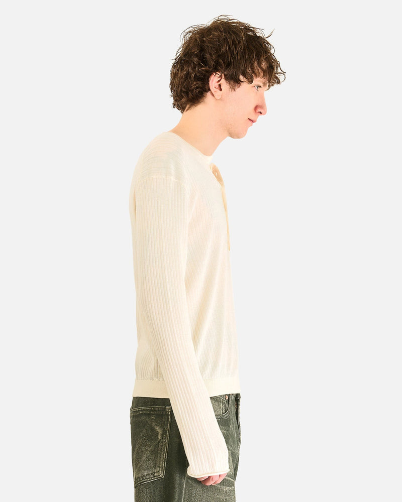 Our Legacy Men's Shirts Fine Henley in Ivory