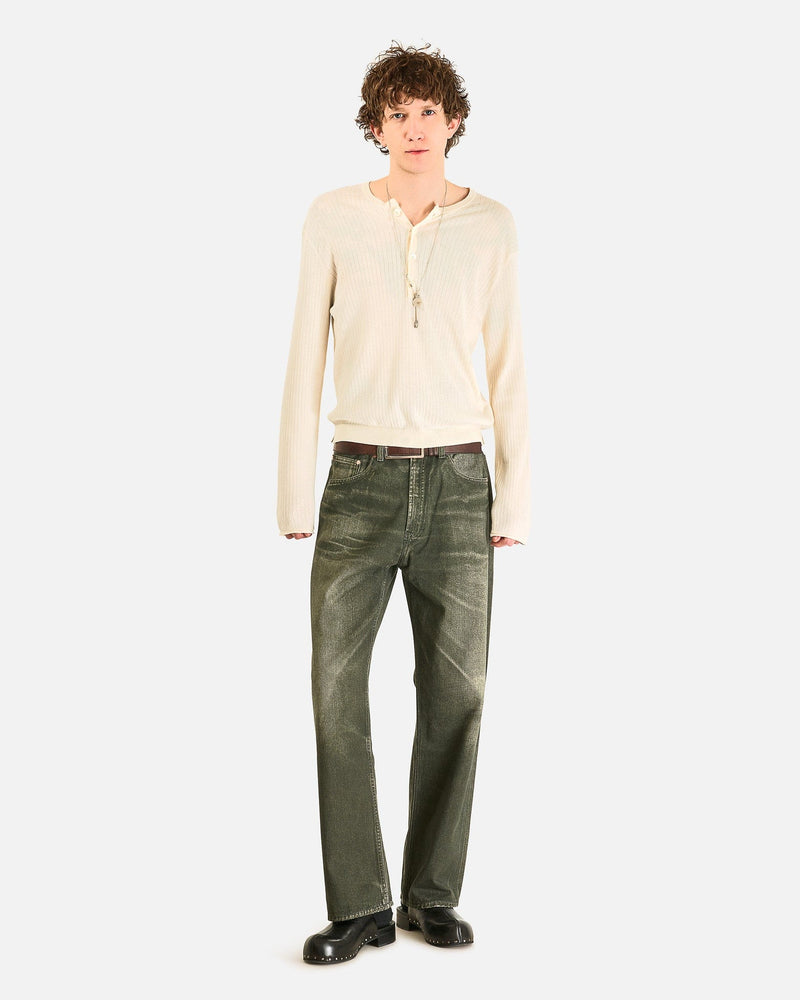 Our Legacy Men's Shirts Fine Henley in Ivory