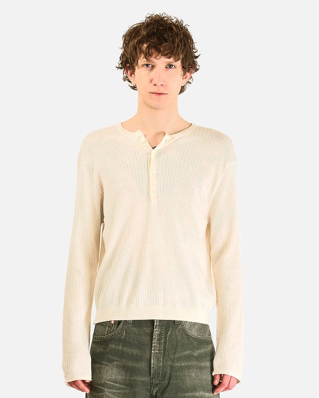 Our Legacy Men's Shirts Fine Henley in Ivory