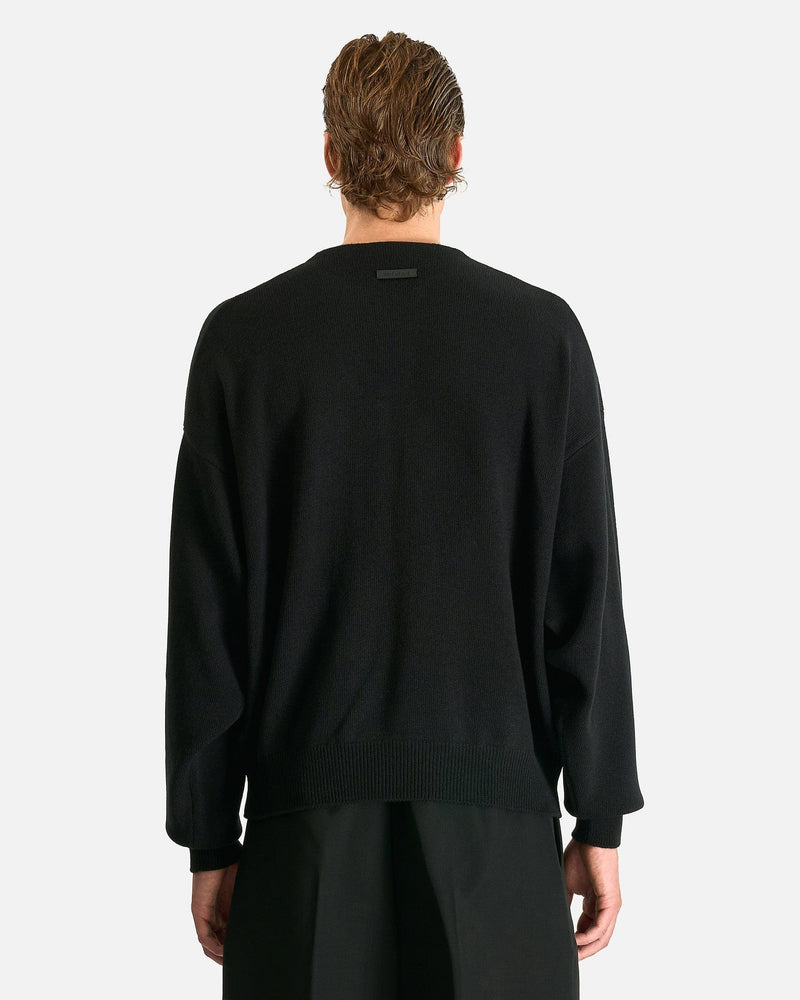 Fear of God Men's Knitwear Fine Knit Henley in Black