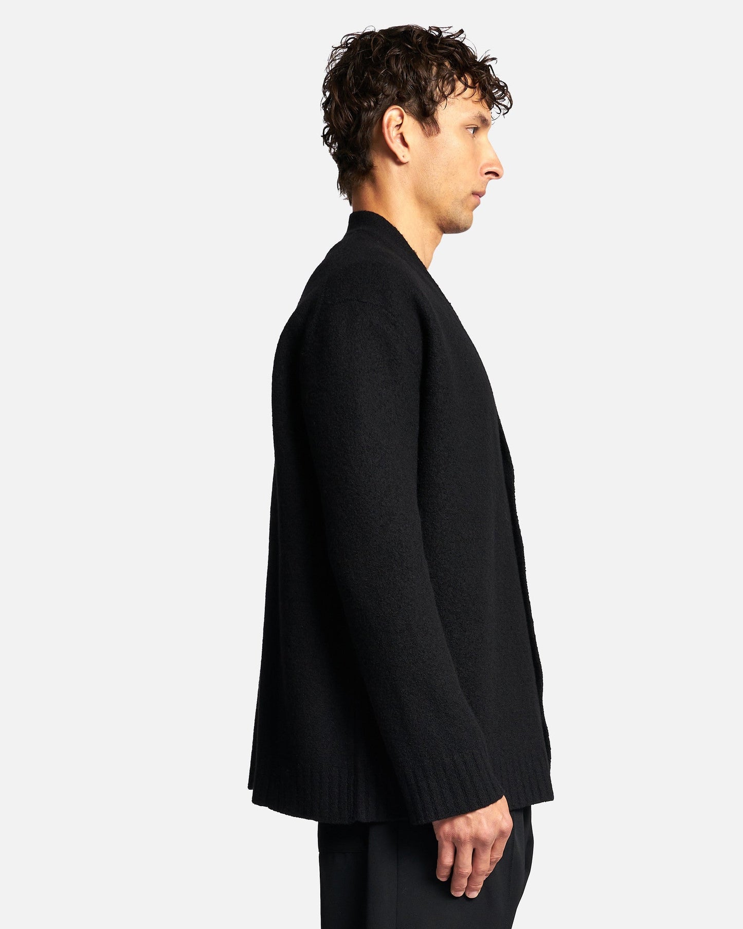 Jil Sander Men's Jackets Fine Merino Wool Cardigan in Black