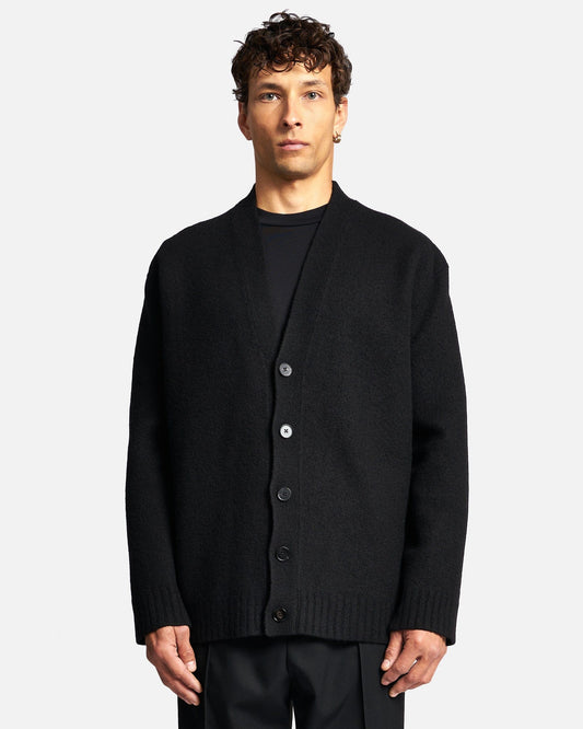 Jil Sander Men's Jackets Fine Merino Wool Cardigan in Black