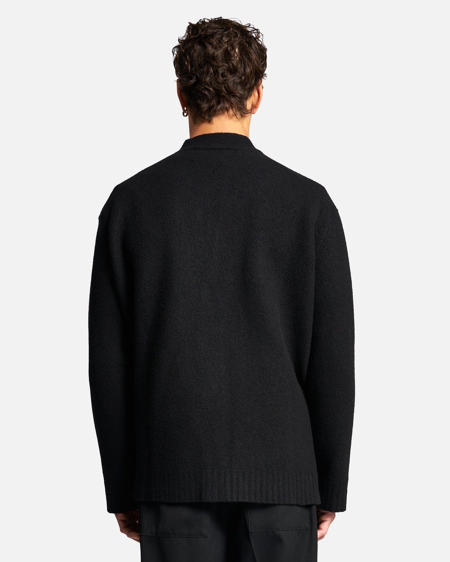 Jil Sander Men's Jackets Fine Merino Wool Cardigan in Black