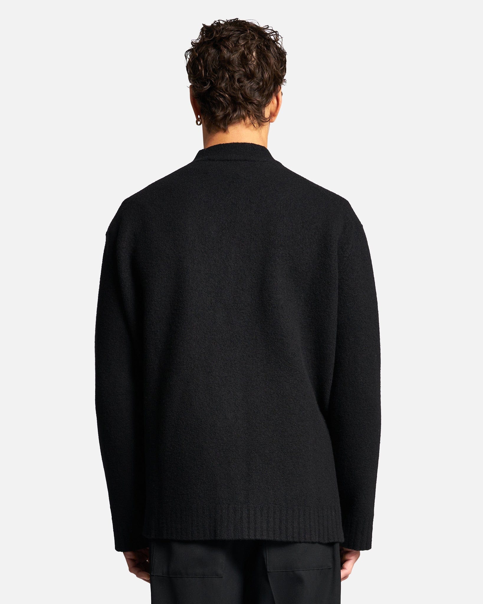 Jil Sander Men's Jackets Fine Merino Wool Cardigan in Black