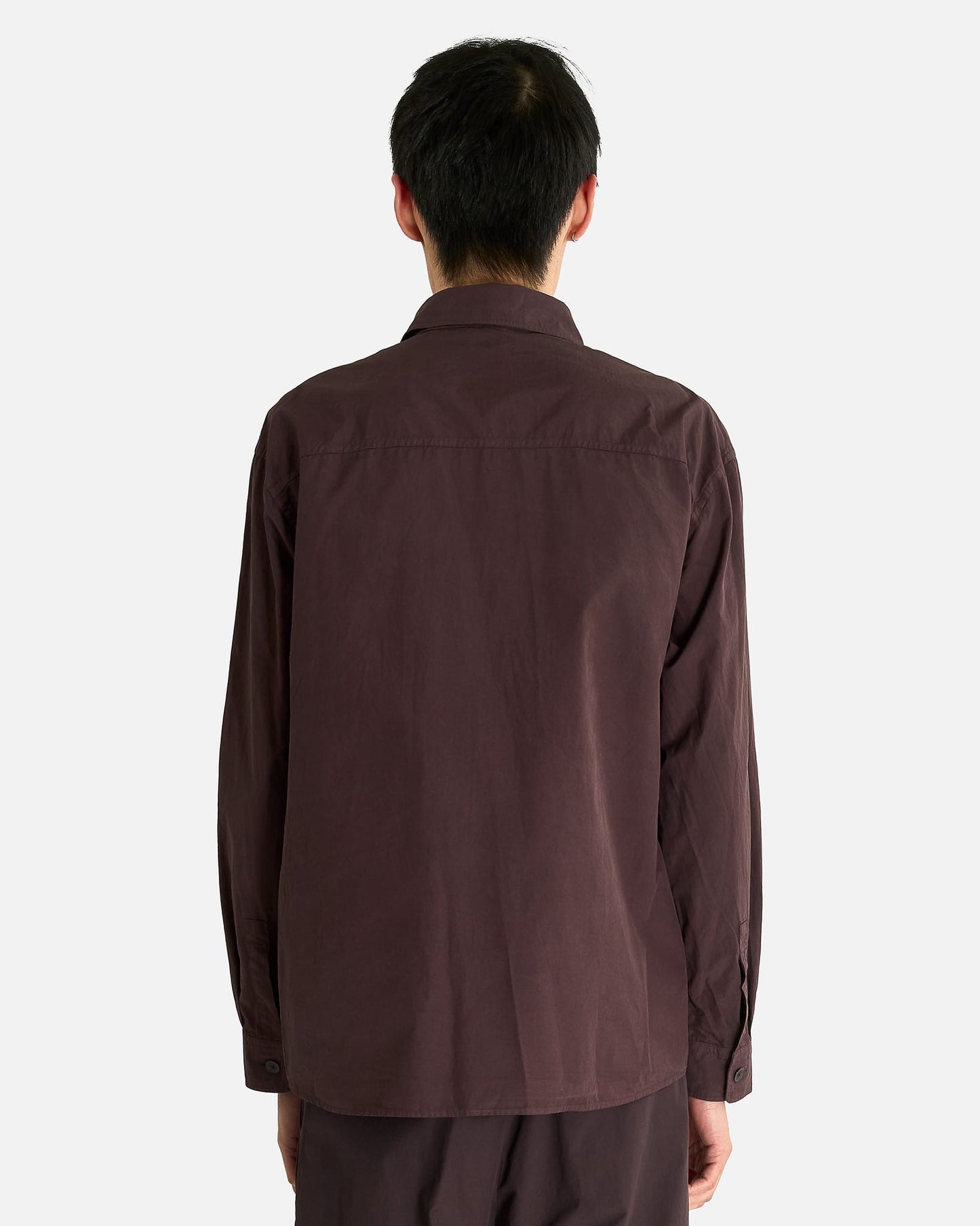 Auralee Men's Shirts Finx Shuttle Weather Shirt in Dark Brown
