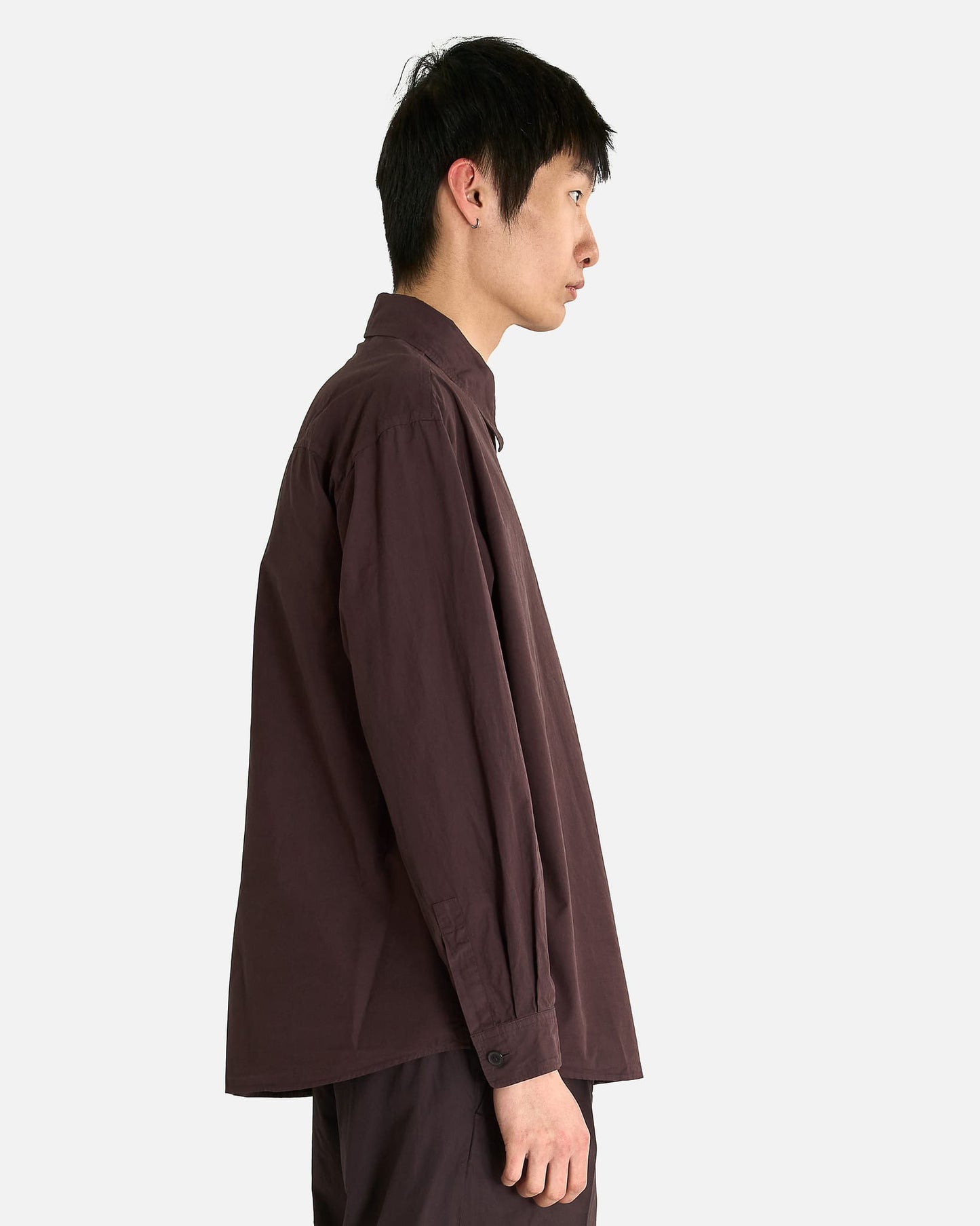Auralee Men's Shirts Finx Shuttle Weather Shirt in Dark Brown