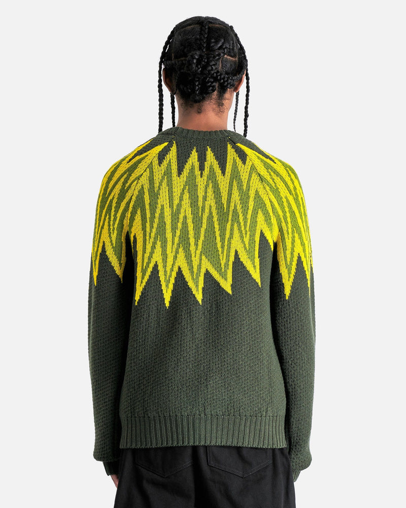 Marni Men Sweaters Fire Island Logo Sweater in Leave Green