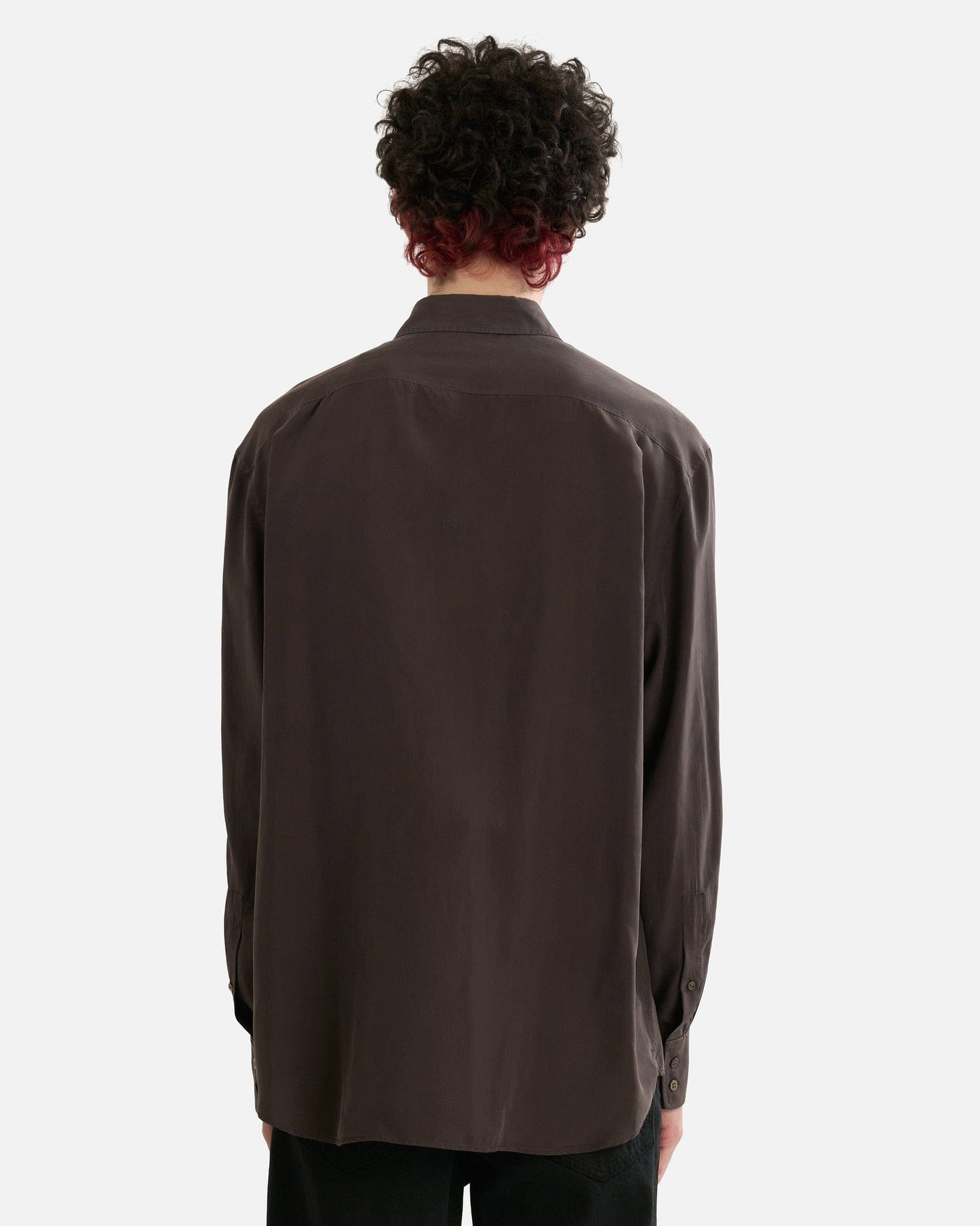 The Row Men's Shirts Fiska Shirt in Dark Brown