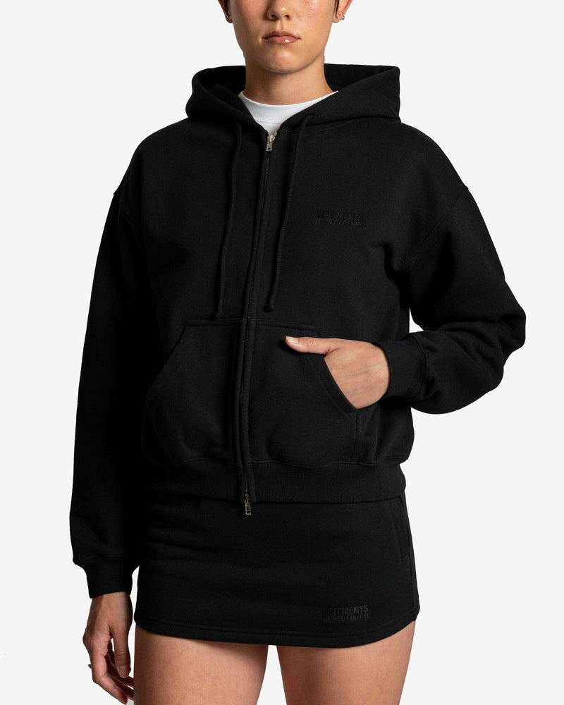 VETEMENTS Women's Sweatshirts Fitted Hoodie in Black