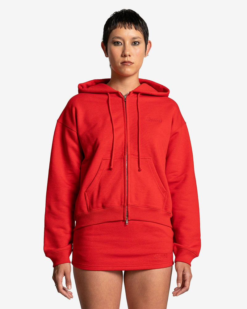VETEMENTS Women's Sweatshirts Fitted Hoodie in Red