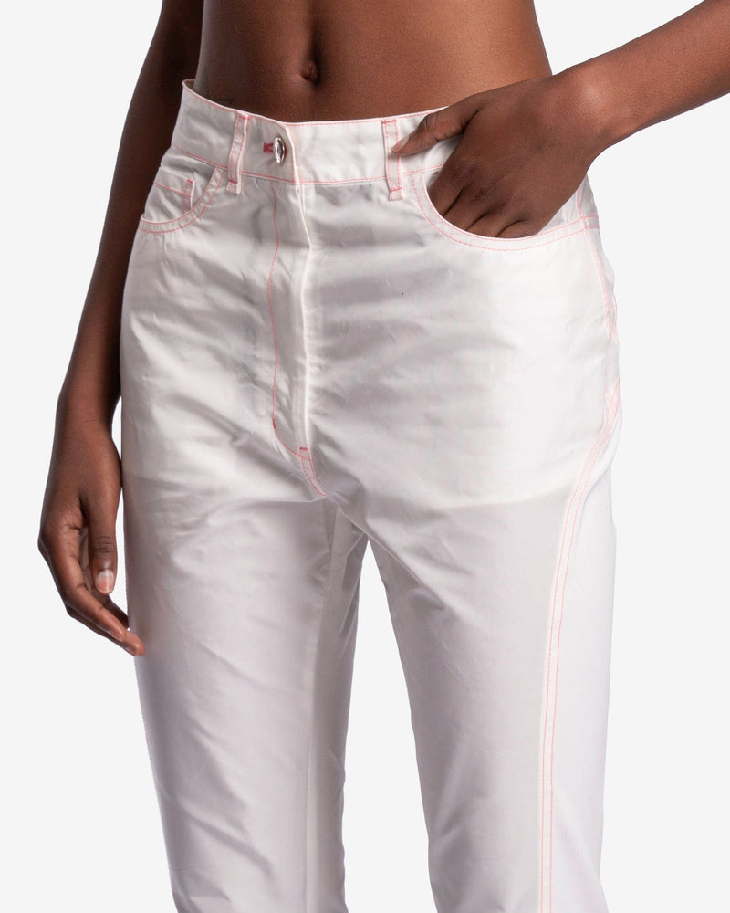 KANGHYUK Women Pants Five Pocket Flared Trousers in Off-White