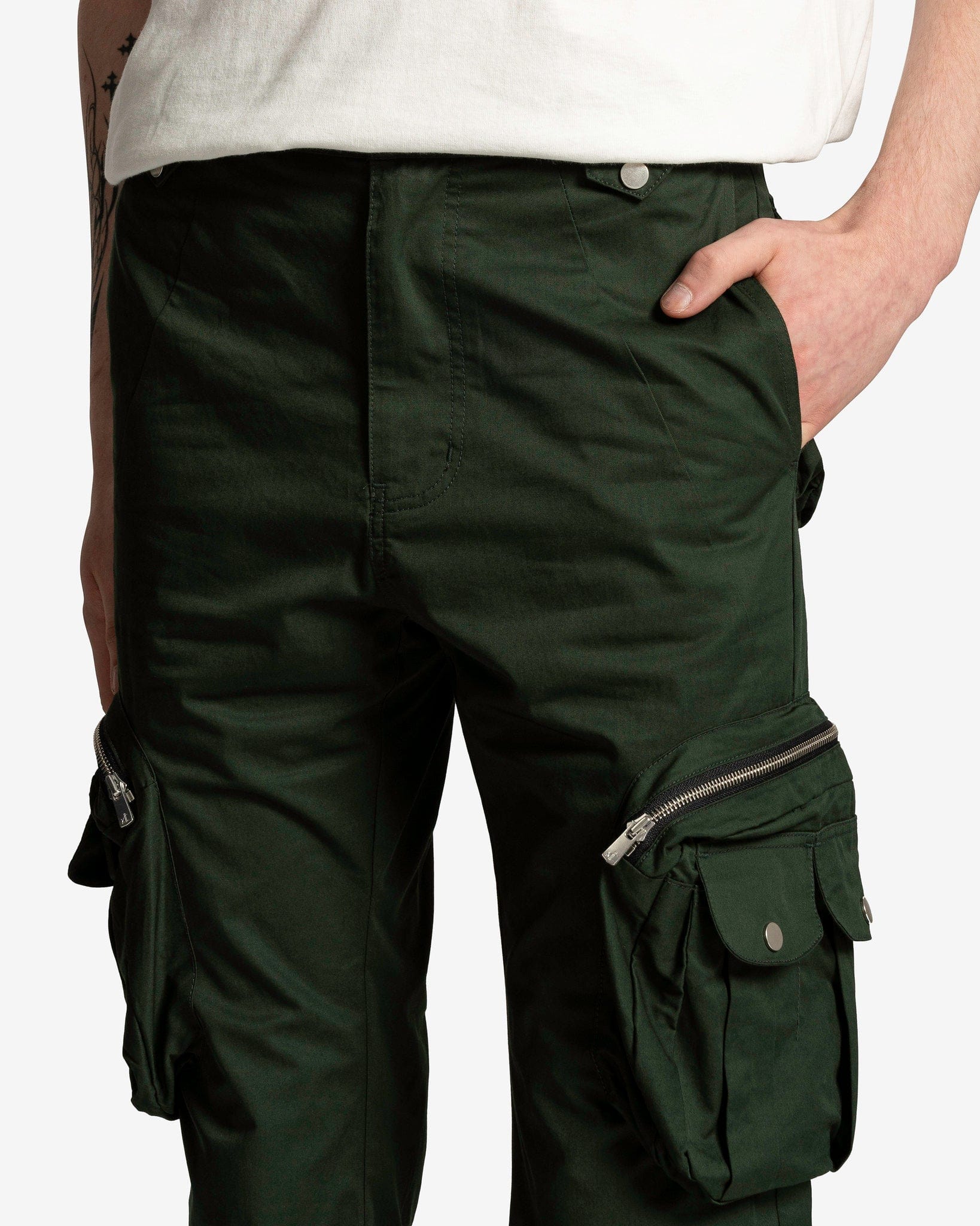 FFFPOSTALSERVICE Men's Pants Flare Cargo V2.5 in Hunter Green