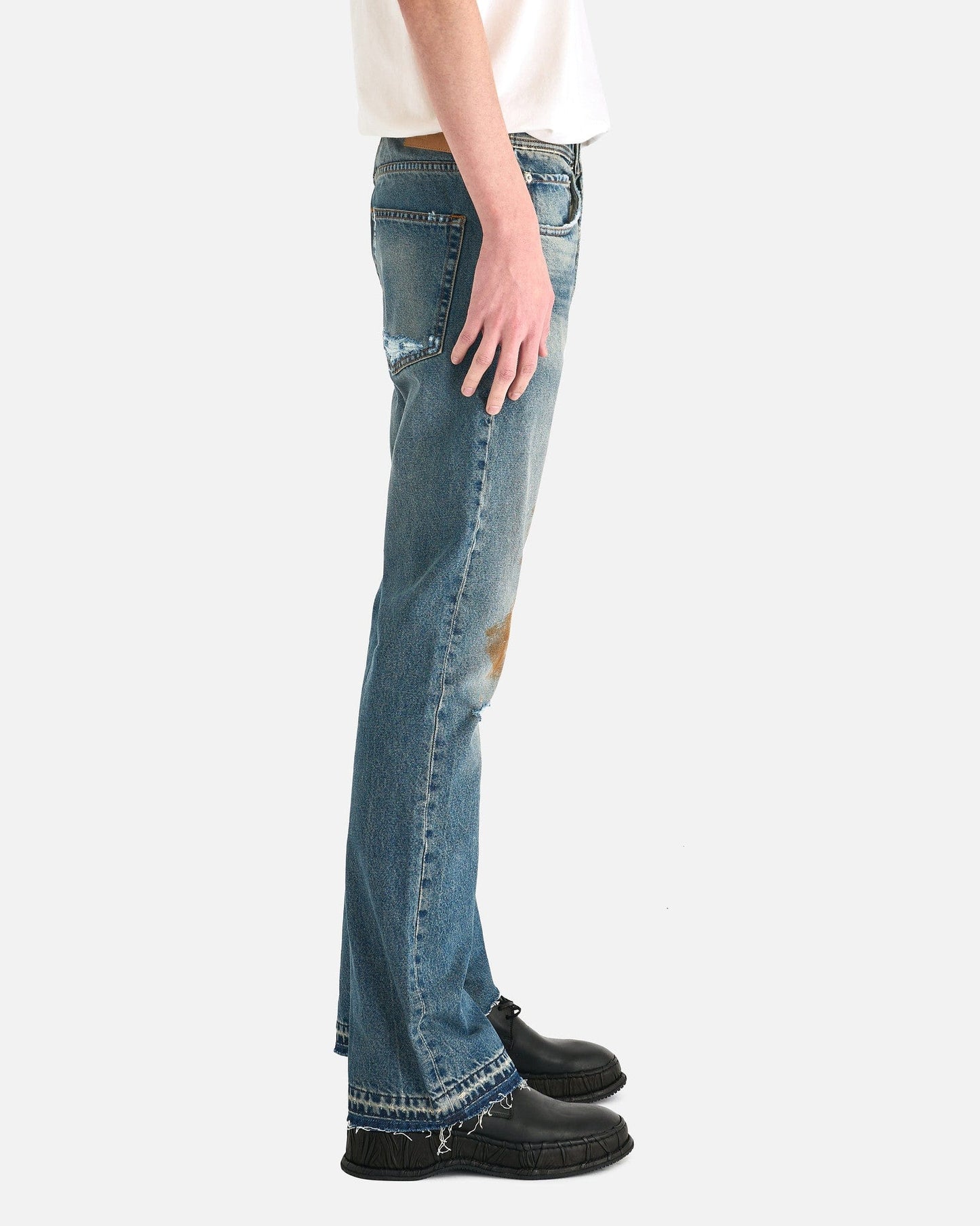 Enfants Riches Deprimes Men's Jeans Flare Jeans in Washed Medium Blue