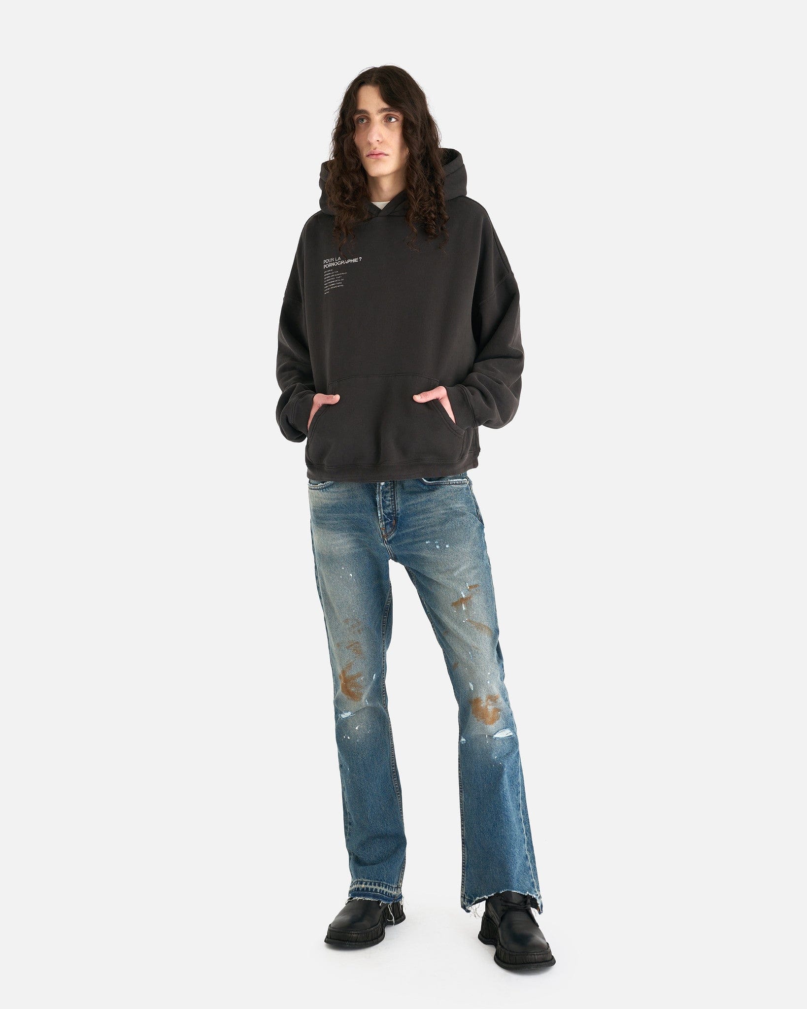 Enfants Riches Deprimes Men's Jeans Flare Jeans in Washed Medium Blue