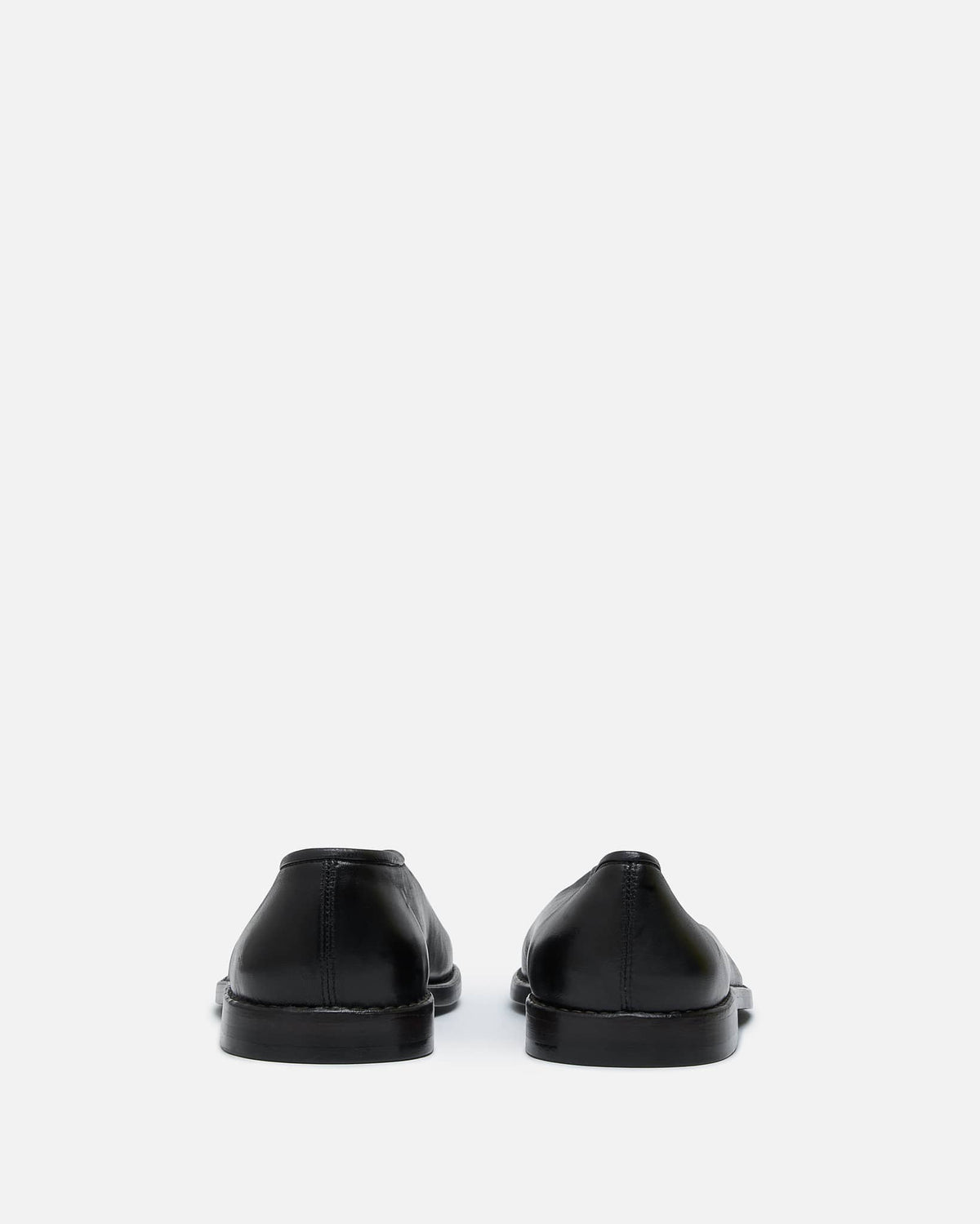 LEMAIRE Men's Shoes Flat Piped Slippers in Black/Dark Chocolate