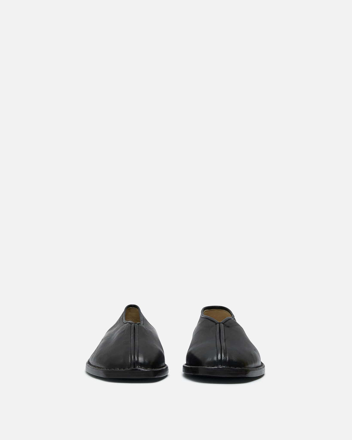 LEMAIRE Men's Shoes Flat Piped Slippers in Black/Dark Chocolate