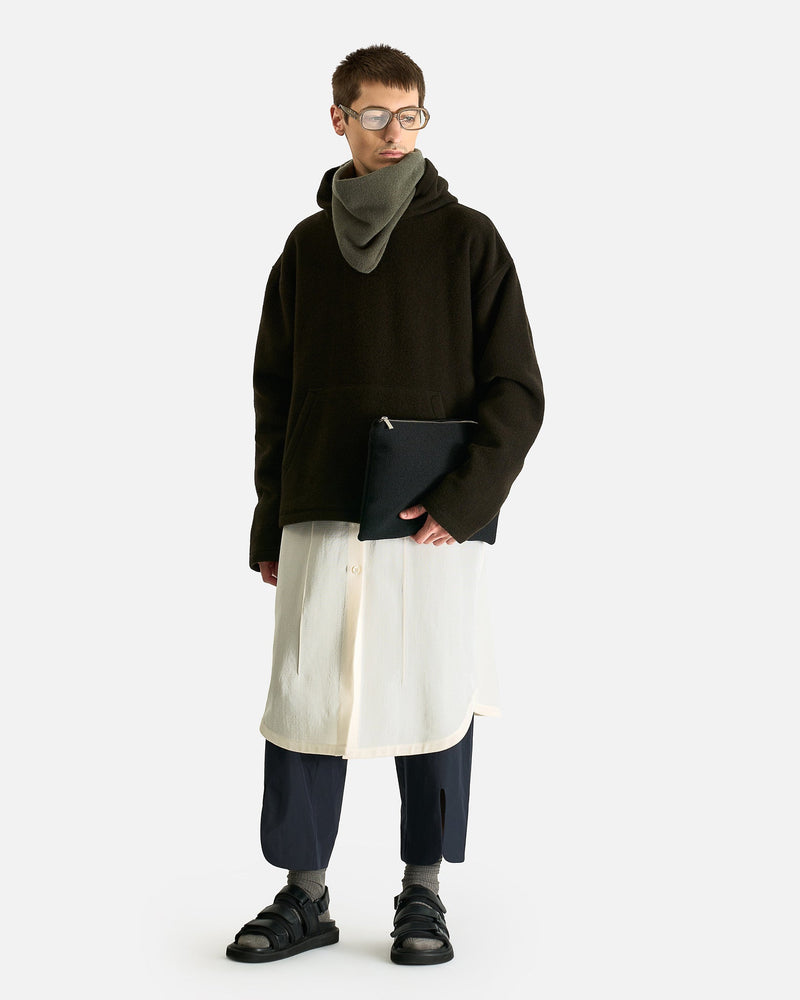 Rier Men Sweaters Fleece Hoodie in Tourbe