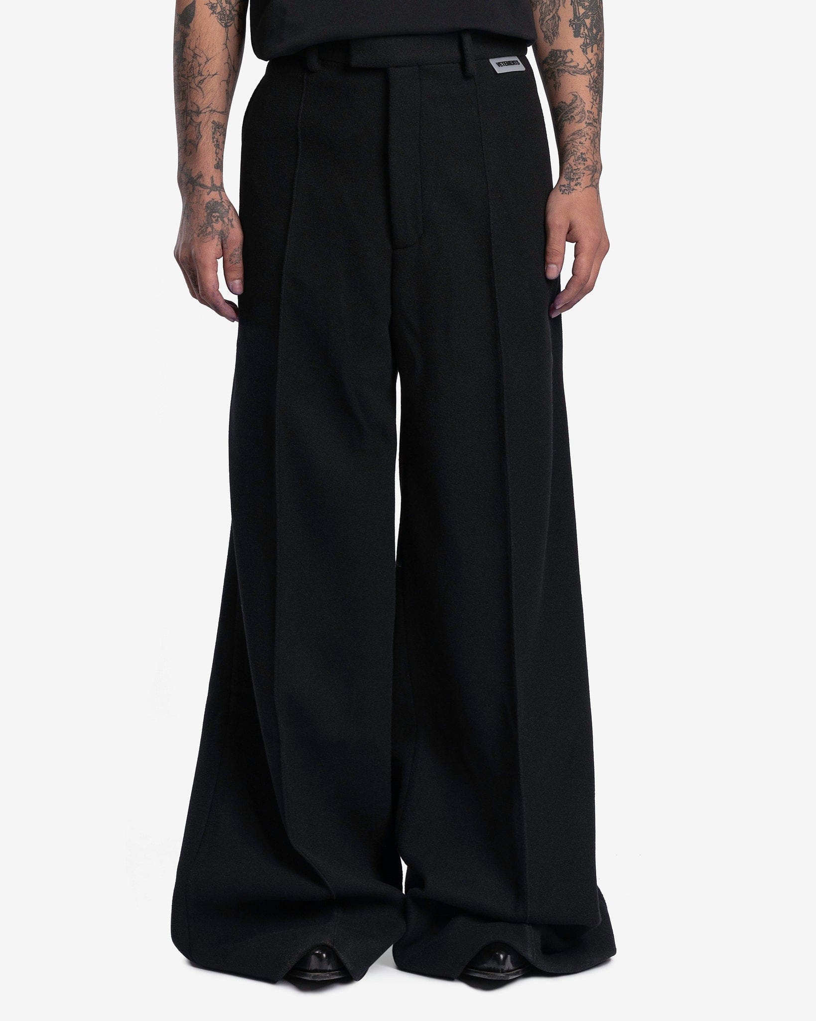 Fleece Tailored Pants in Black