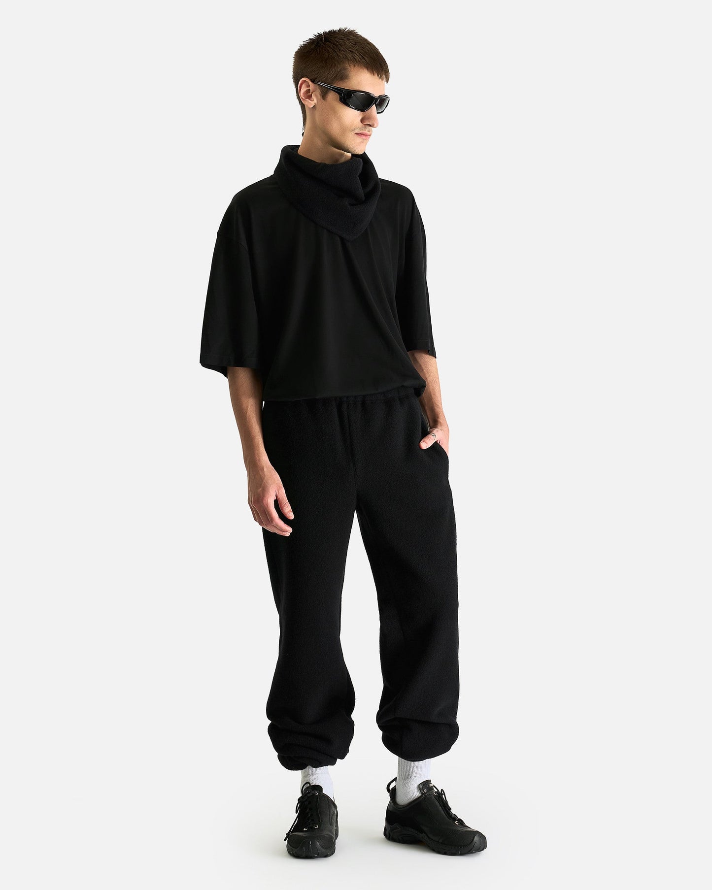 Rier Men's Pants Fleece Trousers in Black