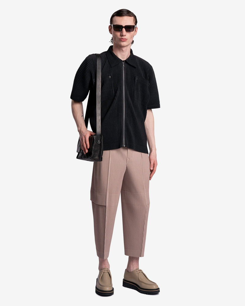 Homme Plissé Issey Miyake Men's Shirts Flip Shirt in Black