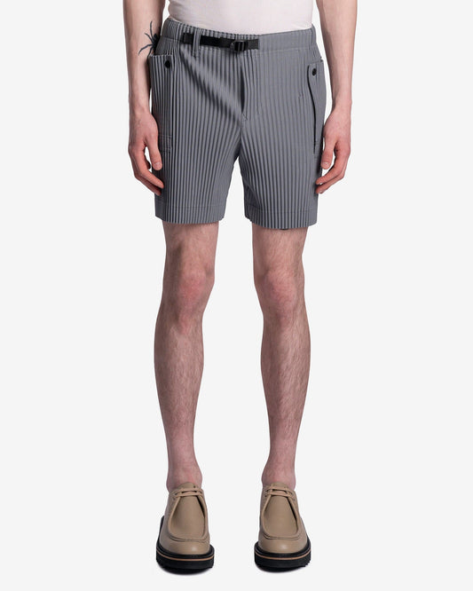 Homme Plissé Issey Miyake Men's Shorts Flip Shorts in Moss Grey