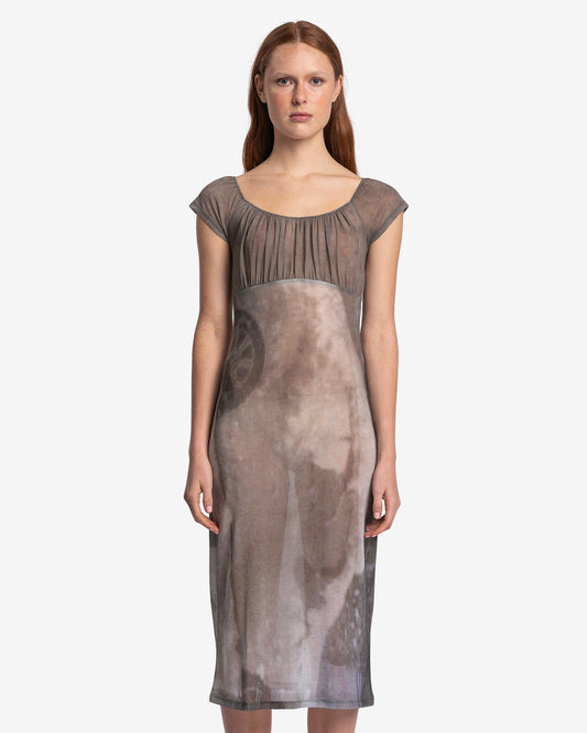 Paloma Wool Women Dresses Flip Snowed Car Print Sheer Dress in Grey