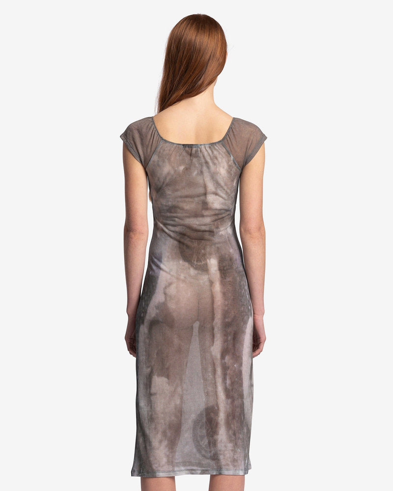 Flip Snowed Car Print Sheer Dress in Grey SVRN Flip Snowed Car Print Sheer Dress in Grey SVRN