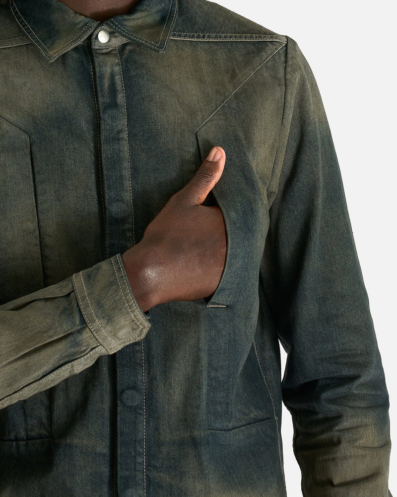 Rick Owens Men's Shirts Fogpocket Outershirt in Darkdust Degrade