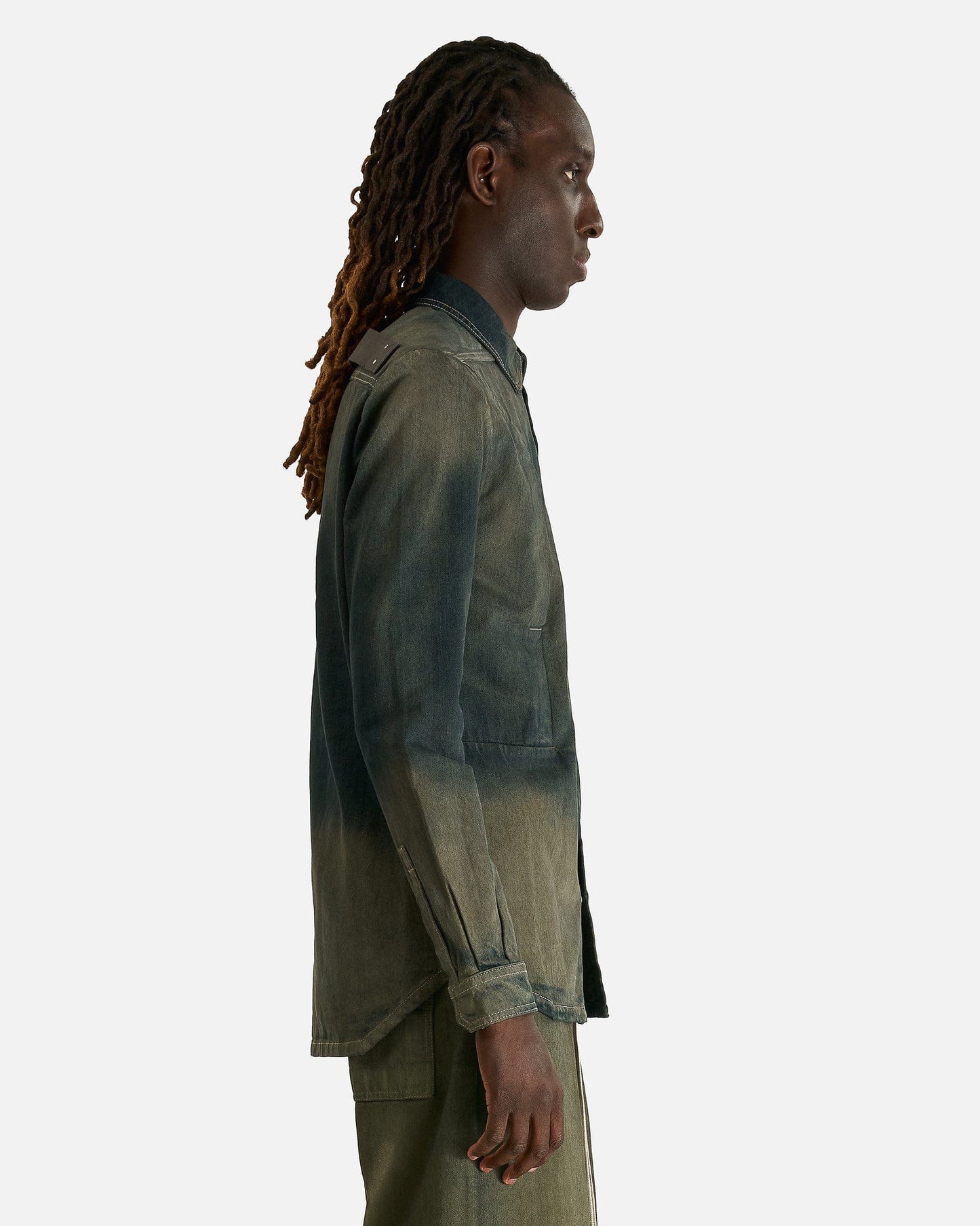 Rick Owens Men's Shirts Fogpocket Outershirt in Darkdust Degrade