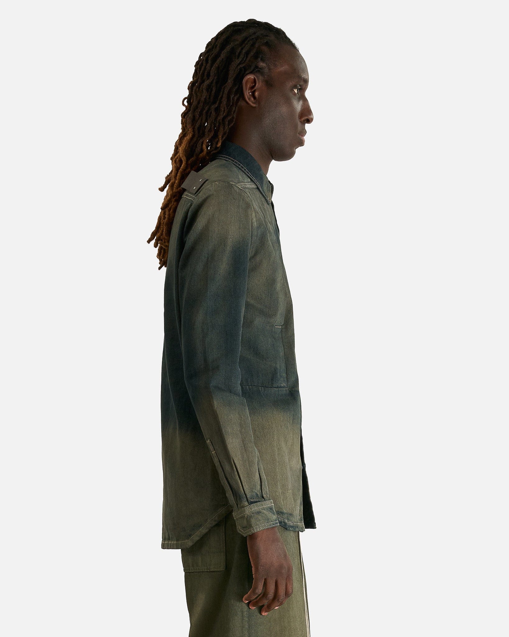 Rick Owens Men's Shirts Fogpocket Outershirt in Darkdust Degrade